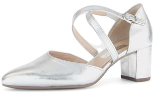 Gabor Damen Klassische Pumps, Frauen Absatzschuhe,Businessschuhe,Office,elegant,high Heels,Heels,hochhackige Schuhe,Silber,40.5 EU / 7 UK