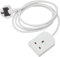 Single Socket Extension Lead 2 Meter 1 Way Mains Power 2m Cable 3 Pin Fused UK Plug Strip 13A Gang Extension Lead White Suitable For Outdoor Home