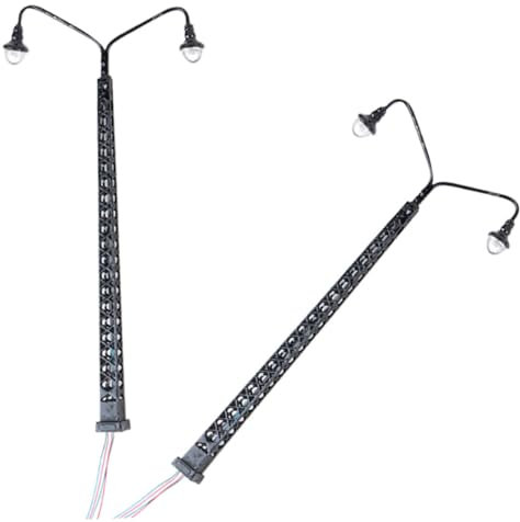 HOODANCOS 2stücke Mini Eisenbahn Lampenpfosten Spur Warmweiße Led Modellbahn Beleuchtung Sandtisch Zubehör Miniatur Haus Dekoration DIY Gebäudemodelle