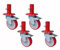 4 Stück Gerüstrollen Gerüsträder Rollfuß Gerüstfuss Beine für Gerüste PA+PU 125mm
