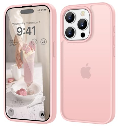 HGH Matt Case for iPhone 12 Pro Max, Pink | Frosted Translucent Back Phone Cover,Anti-Fingerprint Thin Shockproof Case Camera protection