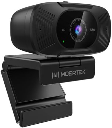 4K Webcam with Microphone, 1080P 60fps Webcam for PC, 8MP UHD 92° Wide Angle Len, Automatic Light Correction, USB Camera with Privacy Cover, External Computer Camera for Business Meeting/Video Call