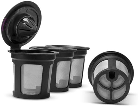 Filtro de café,Taza de café 4 filtros de repuesto compatibles for cafeteras, papel negro, 53 ml/19 g.