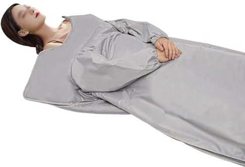 Infrared Sauna Blanket Portable Sauna Blanket 650W Waterproof Sauna Blanket with Remote Control for Fast Recovery Body Relaxation Adjustable Temperature 95-176°F (Silver)