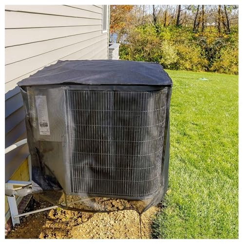 Heat Pump Covers for Outside Units for All Seasons , Ac Condenser Cover With Detachable Waterproof Top from Cotttonwood Fluff, Leaves, Debris