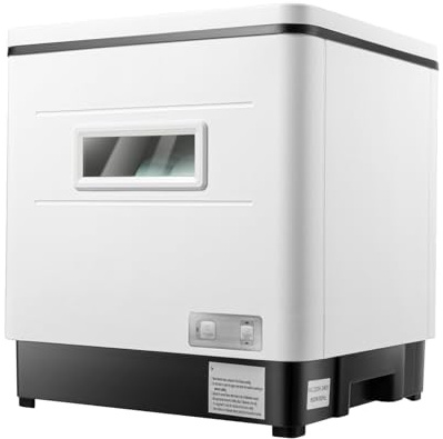 HUOMMGS 800W Mini Geschirrspüler 6 Maßgedecke Tischspülmaschine 220V Upgrade Tischgeschirrspüler mit Schlauch, Geschirrständer Freistehend Camping Spülmaschine für Schlafsäle, Wohnmobile