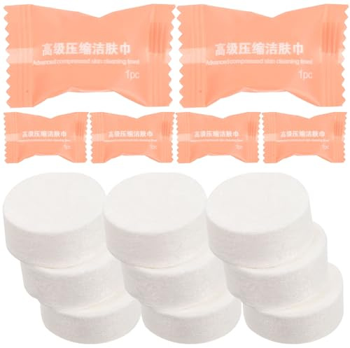 Mipcase 50 pezzi Asciugamani Compressi Usa e Getta da Viaggio Salviette Compatte Leggere e Pratiche per Viso e Corpo Tascabili per Campeggio e Attività all Aperto