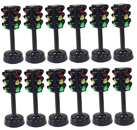 Aetherize 12 Stück Kinder-Ampel, Kunststoff-Mini-Ampel, Stopplichter, pädagogisches Rollenspiel für Kinder, DIY-Szenen-Lampe