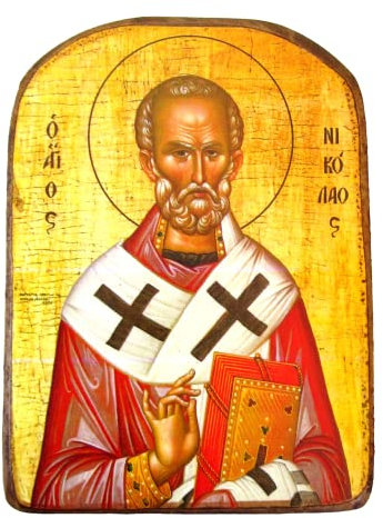 IconsGr Holzschild mit griechisch-orthodoxer Ikone des Heiligen Nikolaus/MP2-Plakette, religiöse Ikone, Wandkunst für Schlafzimmer/Heimbüro