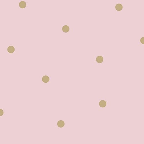Holden Decor Make Believe Dotty Pink Gold Wallpaper 12604 - Kids Childrens Polka