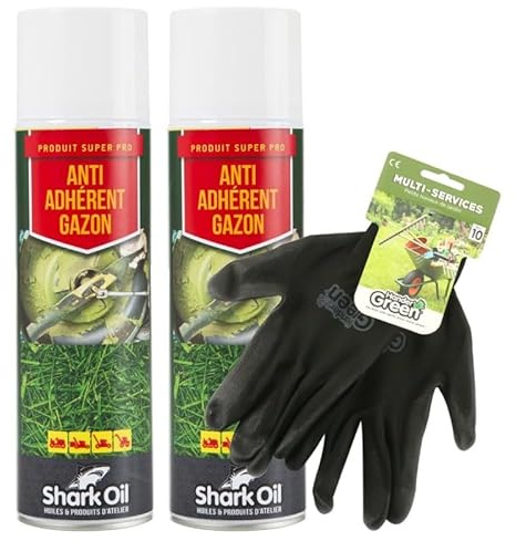 Matijardin - Anti adhérent herbe 400 ml Shark Oil par 2 + gants multi-services