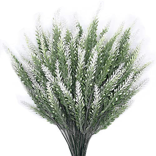 CATTREE Künstlicher Lavendel, Kunststoffpflanzen, künstlicher Blumenstrauß für Zuhause, Brautschmuck, Hochzeit, Büro, Party, Garten, Balkon, Innen- und Außenbereich, DIY, Arrangements, Weiß, 4 Stück