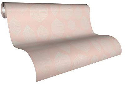 Livingwalls Vliestapete Colibri Tapete mit grafischen Blumen 10,05 m x 0,53 m rosa weiß Made in Germany 362091 36209-1