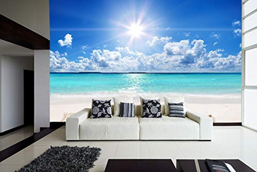 Photo Mural Vinyl and Wallpaper for Beach Relax | Photo Mural for Walls | Decorative Vinyl | Mural | Wallpaper | Various Sizes | Dining Room, Living Room, Bedroom Decoration 400x300cm