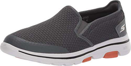 Skechers Herren Go Walk 5 Apprize Slip On Sneaker, Charcoal Textile Synthetic White Trim, 42 EU
