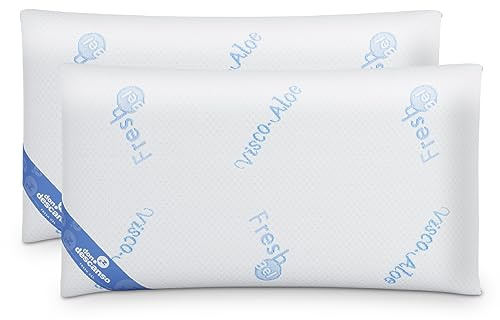 Don Descanso Pack 2 Almohadas Gel Fresh con Copos 100% Viscoelásticos, 70cm, Firmeza Media, Ergonómicas, Adaptables, Termoreguladora, Transpirables, Tejido Strech. Fabricadas en España