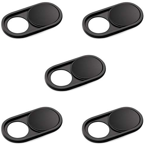 CloudValley Camera Cover Slide, 0.026 Inch Metal Webcam Cover for MacBook Pro, MacBook Air, Laptop, Mac, PC, iPad, iPhone, Ultra-Thin Privacy Covers [Black - 5 Pack]