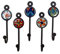 Gall&Zick Wandhaken Haken bunt Set rund Keramik Handtuchhaken handbemalt (Mini Set/6)