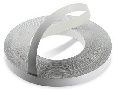 WoodPress® 22mm Perlgrau Melamin Kantenumleimer mit Schmelzkleber – 50m Industrielle Rolle – Einfaches Aufbügeln für Heimwerker