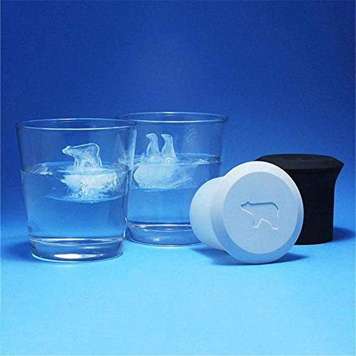 EPRHAY Eiswürfel- und Pinguin-Form, 2 Stück, süßer Eisbär, Pinguin, Silikon, Gelee, Pudding, Eiswürfel, Eiswürfelform, Party, Bar, Whiskey, Cocktail, Neuheit Dekor