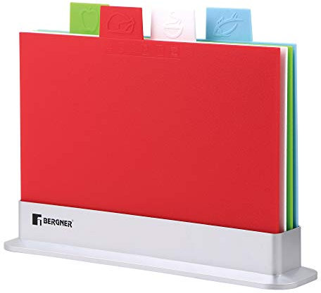 Bergner Q3605 Set 5pc Tabla de Corte Polipropileno Colors, plástico