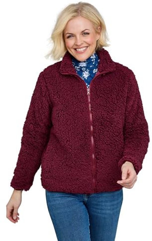 Chums Ladies Fleece Jacket Supersoft with Full Zip & Funnel Neck Burgundy 18
