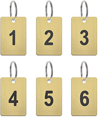 Aspire 20 PCS Numéroté Porte-clés, 1 à 20 Étiquettes de Table de Disques Numérotés Gravés pour Restaurants