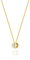 Goldene Damen Halskette 585 14k Gold Gelbgold Weißgold Kette mit Anhänger Kreis natürlicher echt Diamanten Brillanten Gravur
