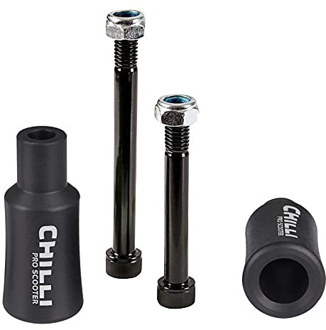 Chilli Barrel Stunt-Scooter Pegs Park Trick Tret Roller Grind Stangen mit Achsen (+ Fantic26 Sticker) Schwarz