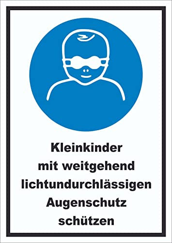 HB-Druck Kleinkinder mit weitgehend lichtundurchlässige Augenschutz schützen Schild A2 (420x594mm)