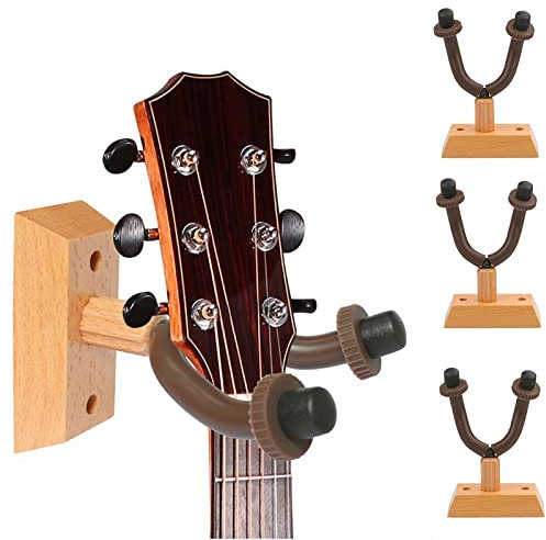 Gitarrenständer Guitar Stand Gitarrenhalter Wandhalterung für Gitarren, Holz Schwerlast Zubehör für Gitarrenhaken, Akustische E-Bass-Gitarre Ukulele Banjo Mandoline, Freundin Freund Geschenke
