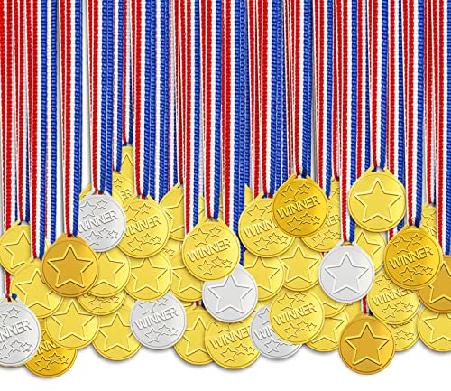 Gewinner Medaillen，Metall Medaillen Gold Kinder für Sport, Wettbewerbe Auszeichnungen，Party，Preisen Awards 100Stücke 3,5cm