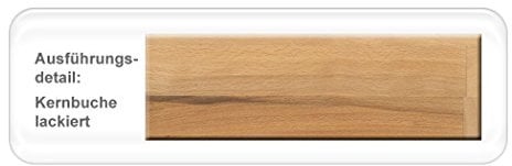expendio hochwertiger Esstisch Linao A Tisch fest oder ausziehbar Variante Massivholztisch Designermöbel, Holzart:Kernbuche lackiert, Größe:140(180) x 90 Mittelauszug