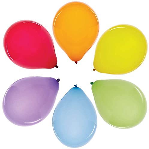 Baker Ross 30 Rainbow Party Balloons - Pack of 30, Kids Birthday Party Decorations, Rainbow Balloons