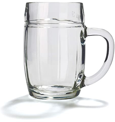 Oberglas Stölzle Mannheim - Juego de 6 jarras de cerveza (0,5 litros), color verde