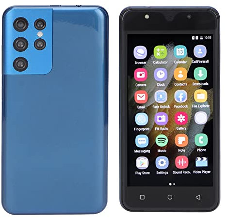 S21+Uitra 5.72in Smartphone für Android 4.4.2 Gesichtserkennung Handy RAM 512MB ROM 4GB 0.3MP+ 2MP 1650mAh mit WiFi+BT+FM+GPS. (Blau)