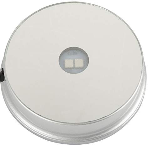 Greensen Displayständer mit Lichte Elektrischer Teller Elektrisch Motorisierter LED Ständer Automatische Plattform für Live-Video Fotografie Schmuck Display(Rund, Spiegel, 2 Lichter)