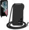 WenBaby Coque avec Cordon pour Samsung Galaxy S22 Ultra,Collier pour Étui bandoulière Colliers de cellulaire Mince Antichoc Réglable Lanyard Silicone Case,Noir