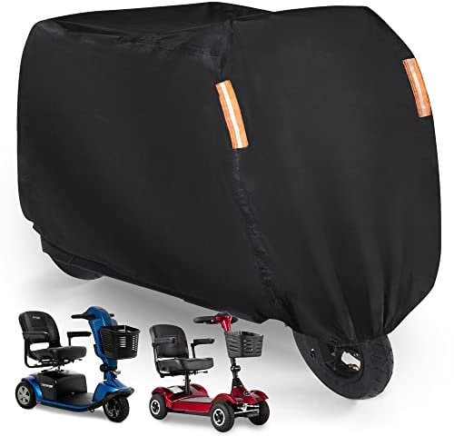 MICTUNING Mobility Scooter Rain Cover,Waterproof 300D Oxford Fabric Wheelchair Rain Cover All-Weather Outdoor Protection Cover with Storage Bag Protect from Rain Dust Snow Sun