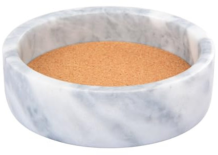 SIPARUI Marble Wine Bottle Coaster with Absorbent Cork Spacer for Wine Coaster Champagne Bottle Coaster Jewelry Organizer (Black)