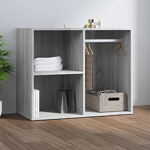 INLIFE Kleiderschrank Grau Sonoma 80x40x65 cm Holzwerkstoff,Grau,18.8KG,820506