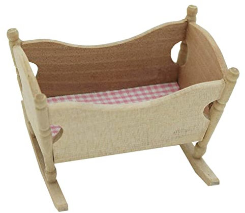 ibasenice 1 STK Wiege des Puppenhaus Miniatur-puppenbett Puppenhaus Cradle Miniatur Puppe Krippe Puppenhaus Krippe Puppenhaus Zubehör Miniatur Puppe Möbel Massivholz Kind Lieferungen Hölzern