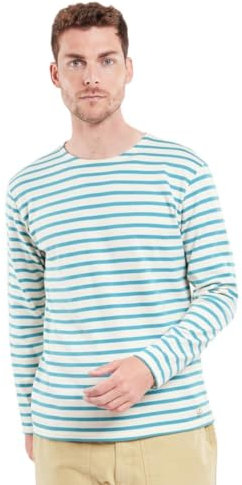 Armor Lux Herren Marinière Manches Longues Héritage Pullover, Nature/Pagoda,