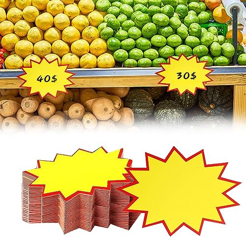 Etiquetas de Precio de Venta, Letreros de Precio de Venta, Etiquetas Precios Tienda, Etiquetas de Precio Fluorescentes, Supermercado Etiquetas Ofertas Precios, Etiquetas para Precios, 100 Piezas
