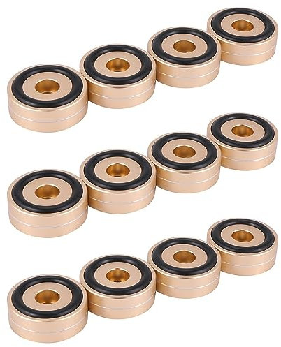 Daroplo 12PCS Turntable Isolation Feet Pads Aluminium-Lautsprecherspitzen Standfußkegel Basismatte für Audio-Soundverstärker