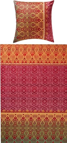 REDBEST Bettwäsche Renforcé rot Größe 1x 135x200 cm + 1x 80x80 cm