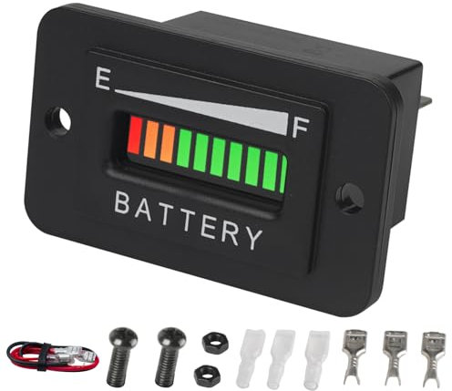 YOOREAL 12/24V Indicatore del livello di carica della batteria, monitor della capacità della batteria per la batteria al piombo acido (non incluso il tipo Trojan) per Golf Car Travel Trailer etc
