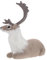 jojofuny Weihnachts-Rentierfigur Beflockte Elchstatue Lebensechte Plüsch-Hirsch-Weihnachts-Tischdekoration Für Den Winterurlaub