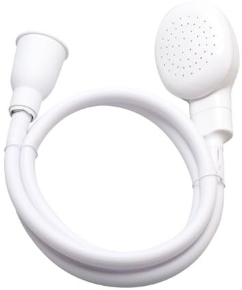 Tabanzhe White Bath Sink Single Tap Shower Attachment Head Hose Spray - Washing/Dresser Hair Pet - Push On Mixer - Suitable for Round Hose Not Universal (Single Shower Head)