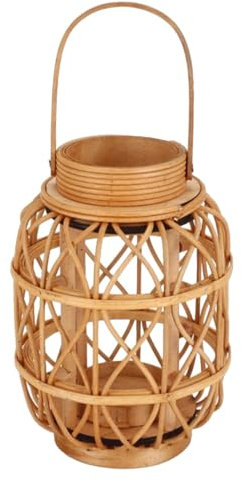Baoblaze Gewebter Kerzenhalter, Rattan-Kerzenhalter, Foto-Requisite, Kunsthandwerk, Korb-Kerzenständer, rustikal für Teehaus, Hochzeit, Kamin, Zuhause